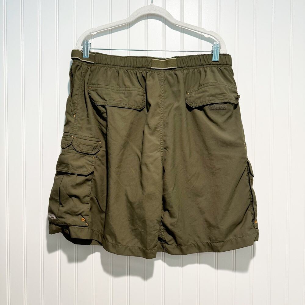 Columbia Olive Green Nylon Belted Cargo Shorts Mesh Lined Mens XL - Picture 6 of 7